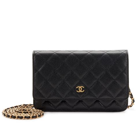 chanel quilted black|chanel quilted wallet on chain.